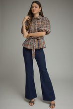 Load image into Gallery viewer, Blue Choco Plaid Top