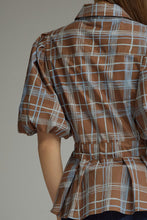 Load image into Gallery viewer, Blue Choco Plaid Top