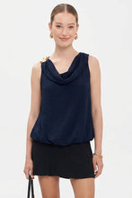 Load image into Gallery viewer, Blue Velvet Draped Top