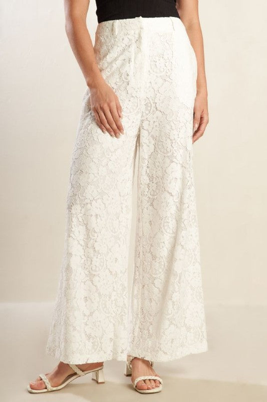 Lace Script Trousers