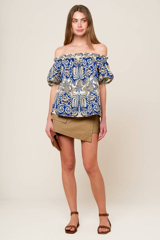 Azulejo Off-Shoulder Top