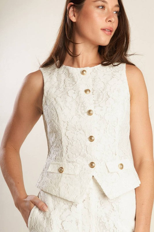 Lace Script Vest