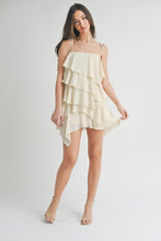 Load image into Gallery viewer, Cream chiffonade mini dress
