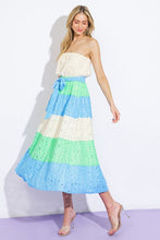 Load image into Gallery viewer, Colorblock eyelet midi
