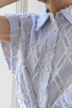 Load image into Gallery viewer, Sky blue stitch blouse

