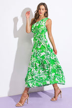 Load image into Gallery viewer, Mint leaf one shoulder dress
