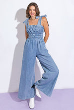 Load image into Gallery viewer, Bow-Tiful Denim Jumpsuit
