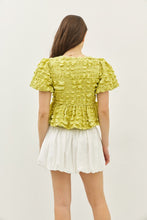 Load image into Gallery viewer, Pistachio Peplum Bow Top
