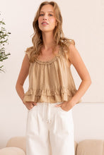 Load image into Gallery viewer, Latte Ruffle Top
