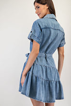 Load image into Gallery viewer, Tiered Denim Trails Dress
