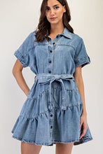 Load image into Gallery viewer, Tiered Denim Trails Dress
