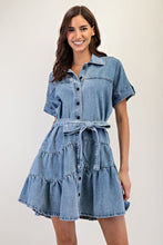 Load image into Gallery viewer, Tiered Denim Trails Dress
