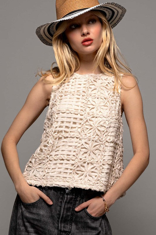 Cream Weave Tank