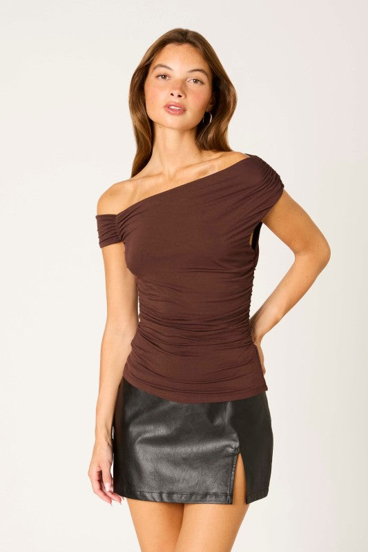 Brown Contour Top
