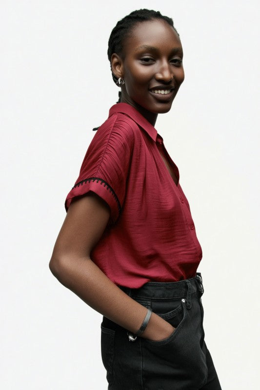 Wine Whisper Blouse