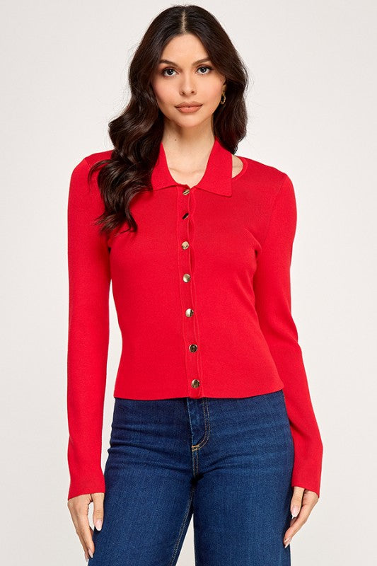 Red Edge Sweater