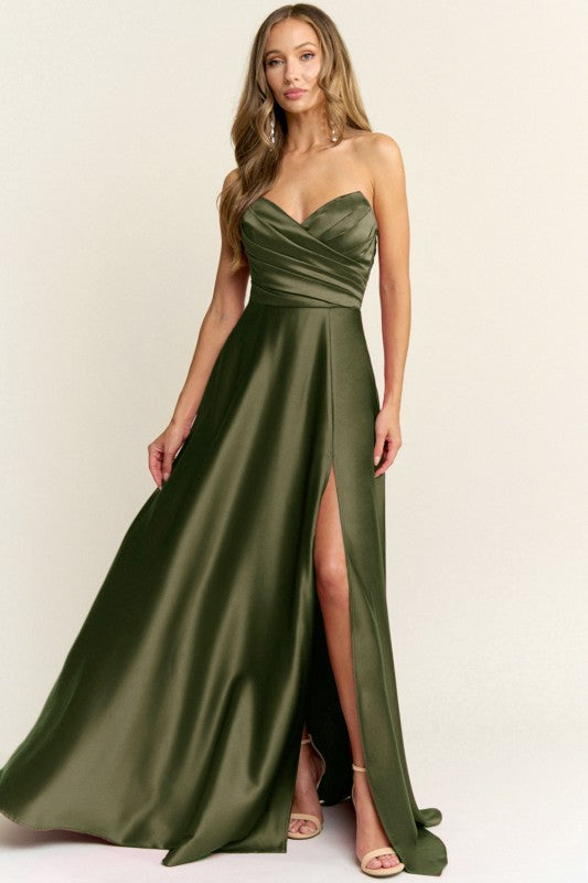 Lustrous Olive Gown