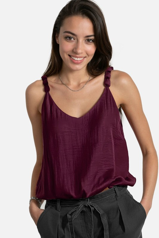 Wine Twist Strap Top