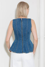 Load image into Gallery viewer, Contour Denim Peplum
