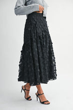 Load image into Gallery viewer, Black Flora Midi Skirt
