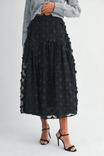 Load image into Gallery viewer, Black Flora Midi Skirt
