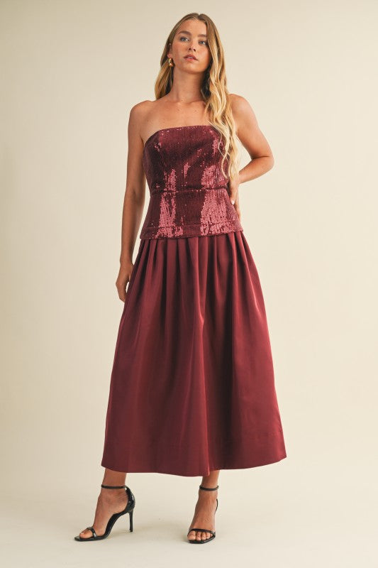 Burgundy Spark Dress