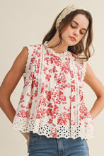 Load image into Gallery viewer, Rosette Eyelet Top
