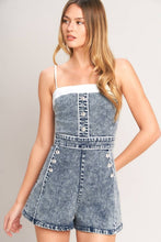 Load image into Gallery viewer, Stonewash Buttonline Romper

