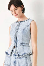 Load image into Gallery viewer, Braided Denim Vest
