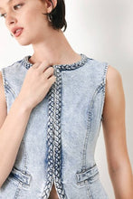 Load image into Gallery viewer, Braided Denim Vest

