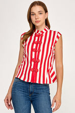 Load image into Gallery viewer, Candy Cane Mandarin Top
