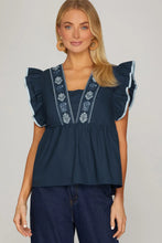 Load image into Gallery viewer, Indigo Petal Top
