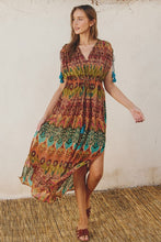 Load image into Gallery viewer, Tropical Sunset Boho Dress
