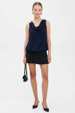 Load image into Gallery viewer, Blue Velvet Draped Top
