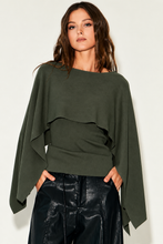 Load image into Gallery viewer, Olive Cape Remix Top
