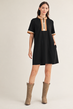 Load image into Gallery viewer, Black Varsity Dress
