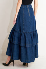 Load image into Gallery viewer, Denim Cascade Maxi Skirt

