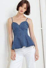 Load image into Gallery viewer, Corset Flare Denim Top
