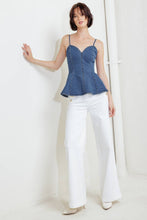 Load image into Gallery viewer, Corset Flare Denim Top
