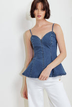 Load image into Gallery viewer, Corset Flare Denim Top
