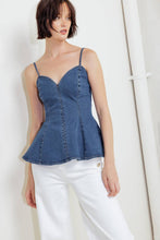Load image into Gallery viewer, Corset Flare Denim Top

