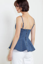 Load image into Gallery viewer, Corset Flare Denim Top

