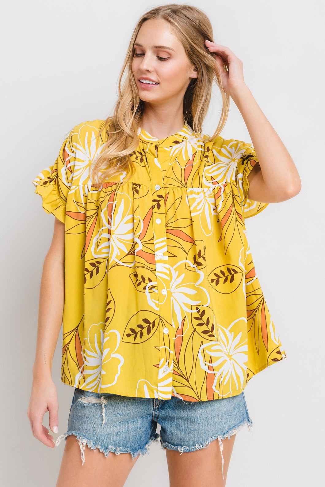 Golden hibiscus top