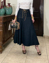Load image into Gallery viewer, Denim Laced Skirt
