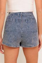 Load image into Gallery viewer, Pinstripe Denim Skort
