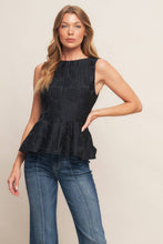 Load image into Gallery viewer, Black Rose Peplum
