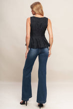 Load image into Gallery viewer, Black Rose Peplum
