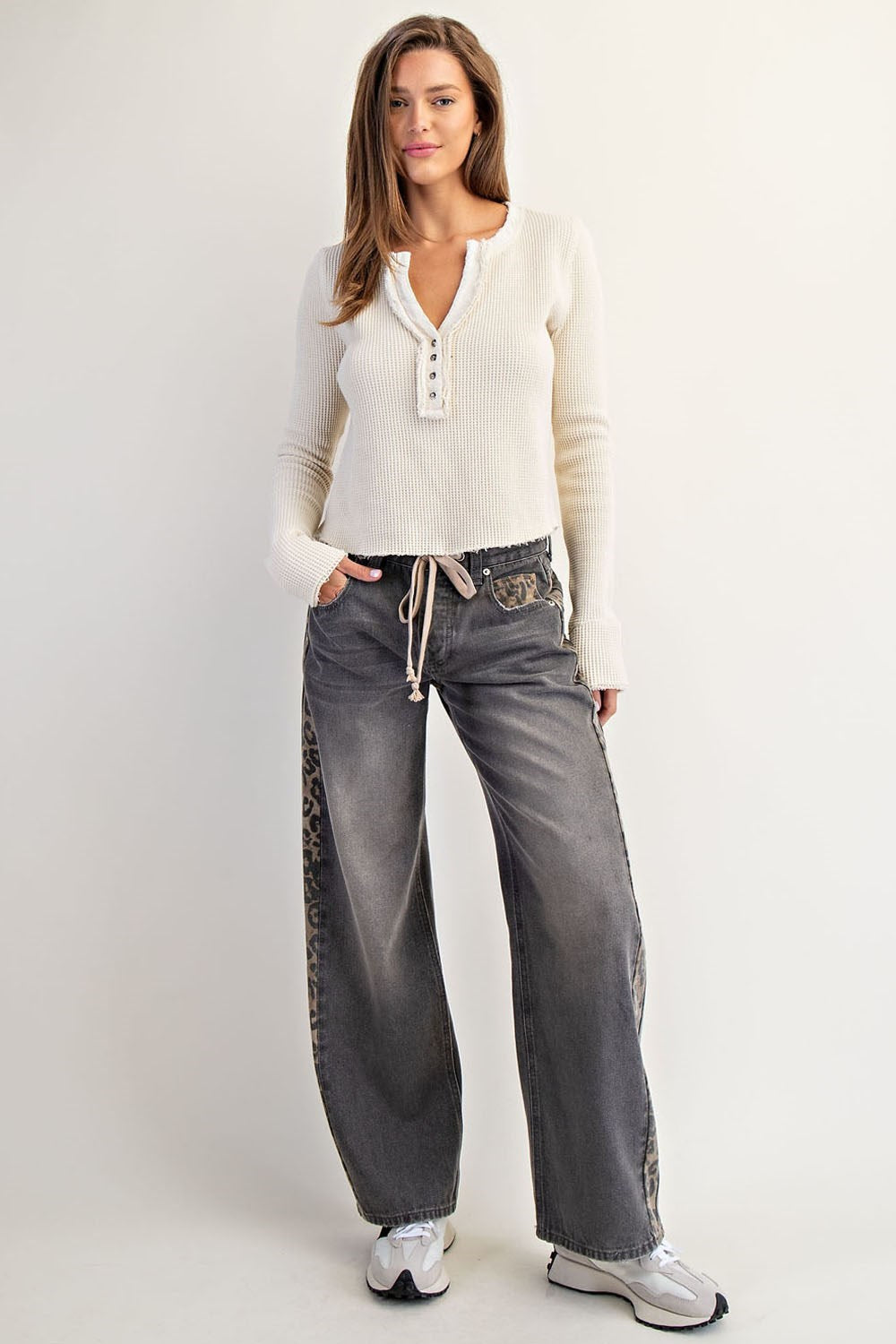 Leopard Side Jeans