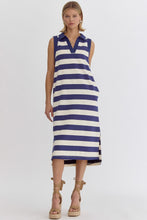 Load image into Gallery viewer, Deep Blue Stripe Midi
