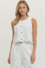 Load image into Gallery viewer, Daisy Pearl Eyelet Top
